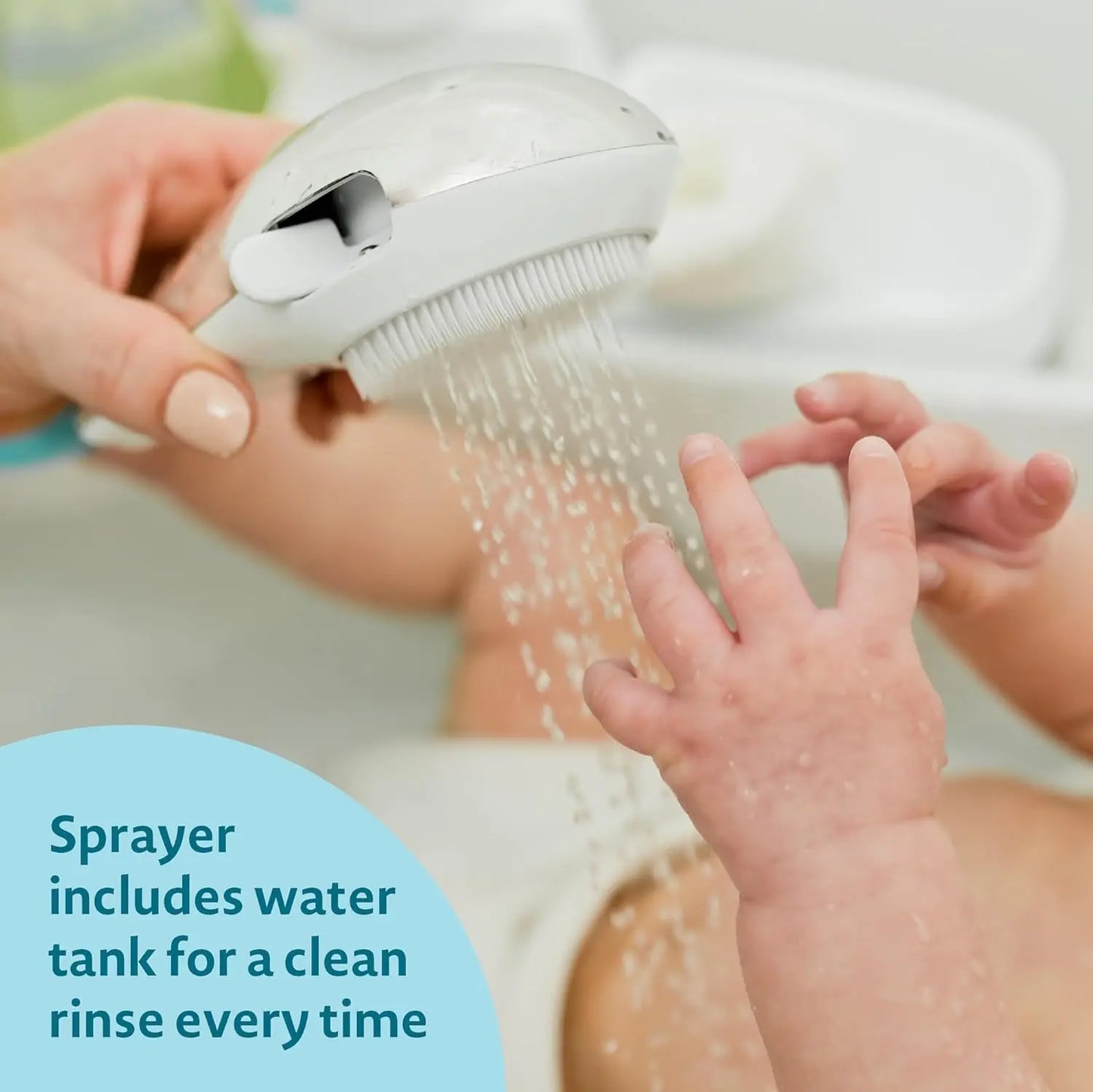 3-in-1 Baby Bathtub Set with Infant Sling, Spray Shower Head, Water Tank & Soft Brush - Newborn to Toddler Bath Essentials