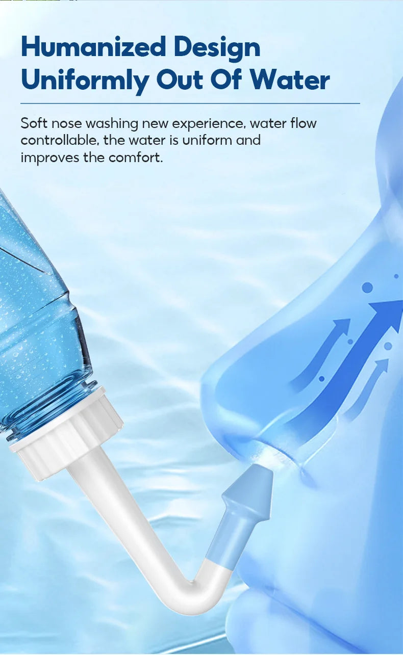MAMIJOY 300ML Nasal Irrigator Nasal Rinse Bottle Nasal Wash Cleaner Nose Protector Avoid Allergic Rhinitis Adults Children Neti