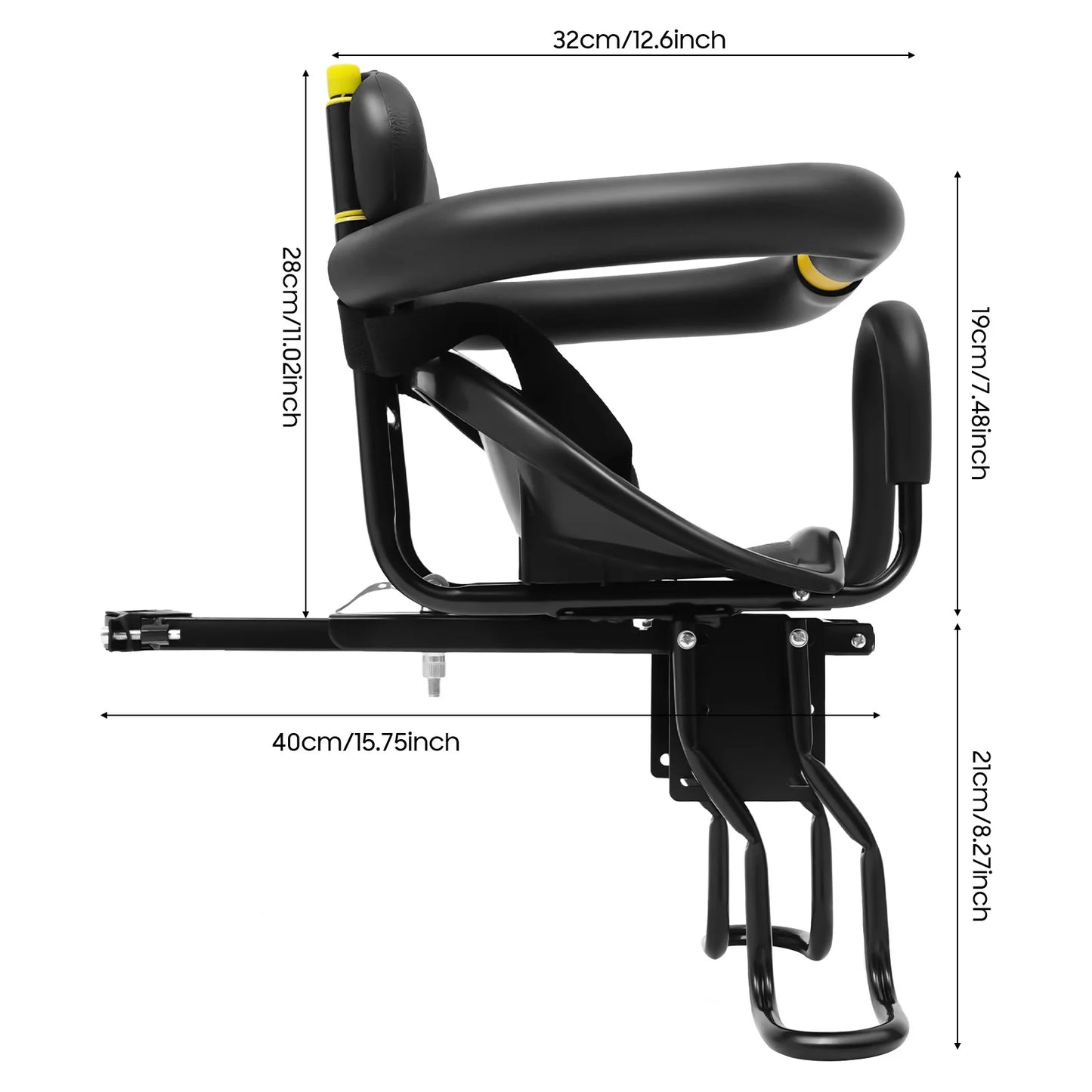 Bike Child Seat Bicycle Child Seat Adjustable Bicycle Child Safety Seat 35kg Load Capacity for Babies Around 1-5 Years Old