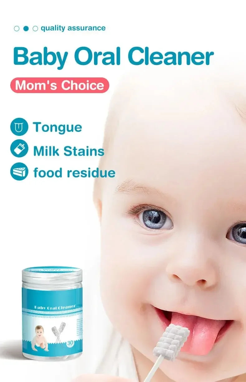 30/60pcs Baby Oral Cleaning Stick Disposable Cleaner Milk Teeth Gauze Toothbrush Baby Tongue Washing For Newborn Oral Care