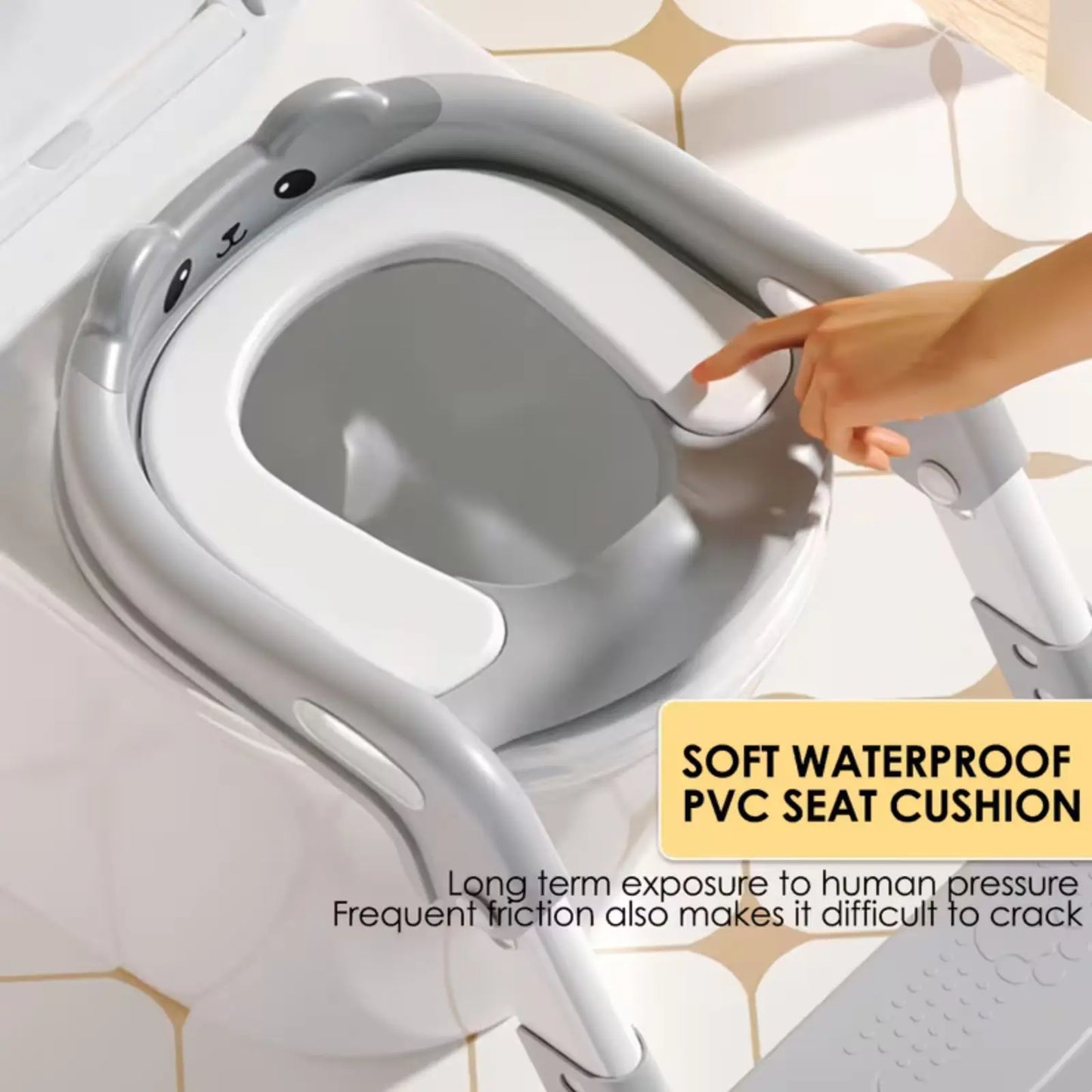 Potty Training Seat for Kids, Adjustable Height Potty Training Seat with Step Stool, Safety Handles Anti-Slip Pad & Splash Guard