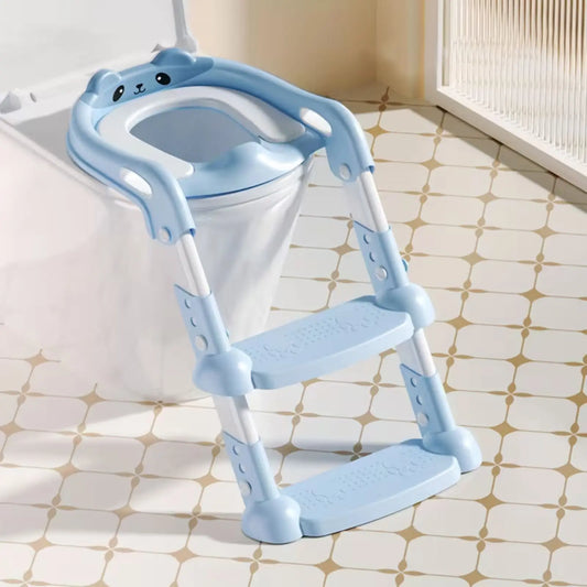 Potty Training Seat for Kids, Adjustable Height Potty Training Seat with Step Stool, Safety Handles Anti-Slip Pad & Splash Guard