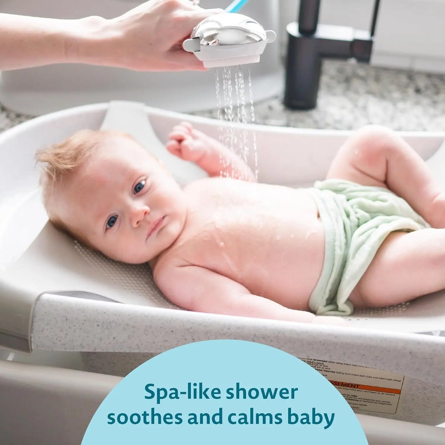 3-in-1 Baby Bathtub Set with Infant Sling, Spray Shower Head, Water Tank & Soft Brush - Newborn to Toddler Bath Essentials