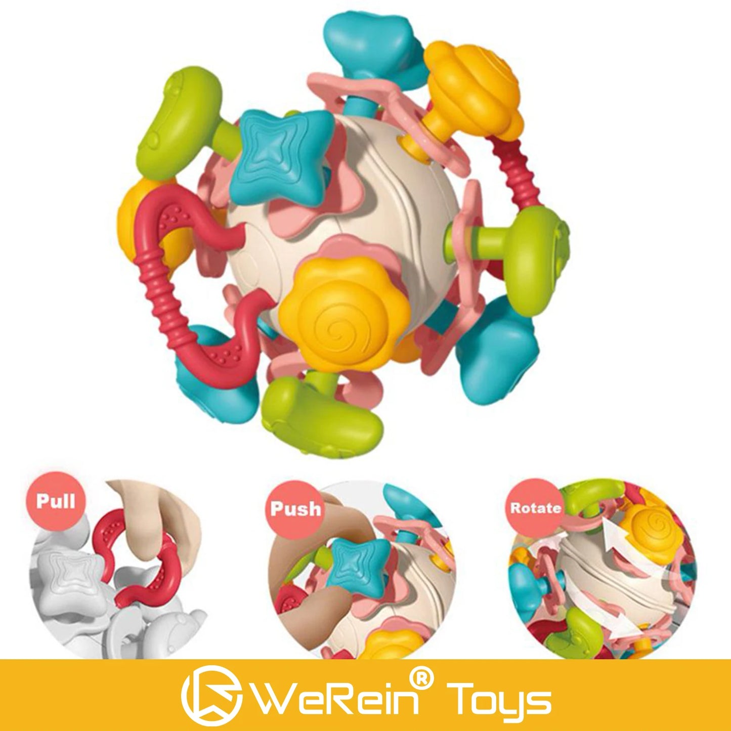PLANET THEME GRABBLE MANHATTAN BALL TEETHING COMFORT FOR BABY
