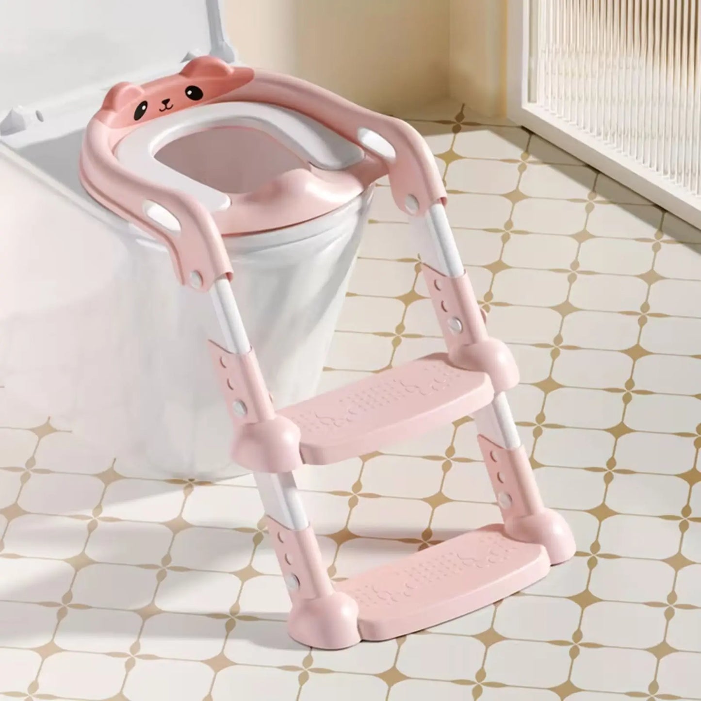 Potty Training Seat for Kids, Adjustable Height Potty Training Seat with Step Stool, Safety Handles Anti-Slip Pad & Splash Guard