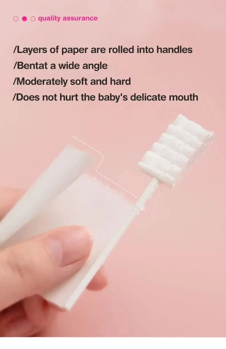 30/60pcs Baby Oral Cleaning Stick Disposable Cleaner Milk Teeth Gauze Toothbrush Baby Tongue Washing For Newborn Oral Care
