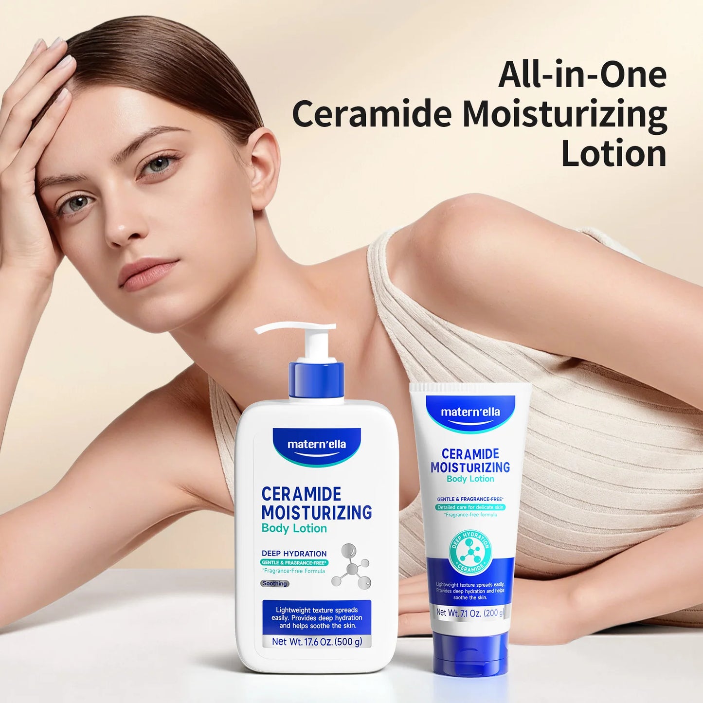 Matern'ella Ceramide Repair Body Lotion – Barrier Restore & Deep Nourishment for Dry & Sensitive Skin
