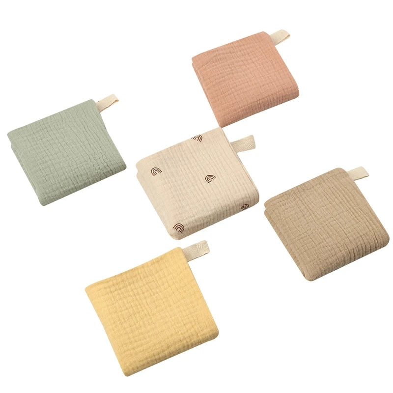 5pcs Baby Saliva Soft Absorbent Gauze Cotton Burp Cloth Kindergarten Handkerchief Newborn Washcloth Nursing Towel