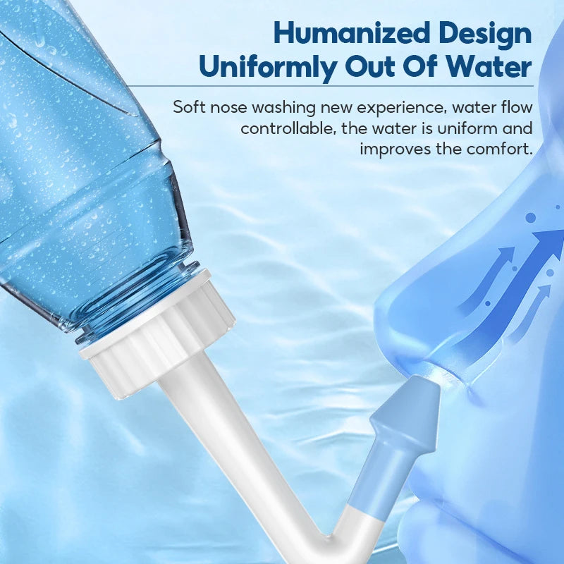 MAMIJOY 300ML Nasal Irrigator Nasal Rinse Bottle Nasal Wash Cleaner Nose Protector Avoid Allergic Rhinitis Adults Children Neti