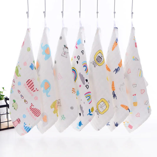 Baby Muslin Washcloths Natural Cotton Baby Wipes Soft Newborn Face Towel Sensitive Skin- Baby Registry 12*12inch Towels 2pcs