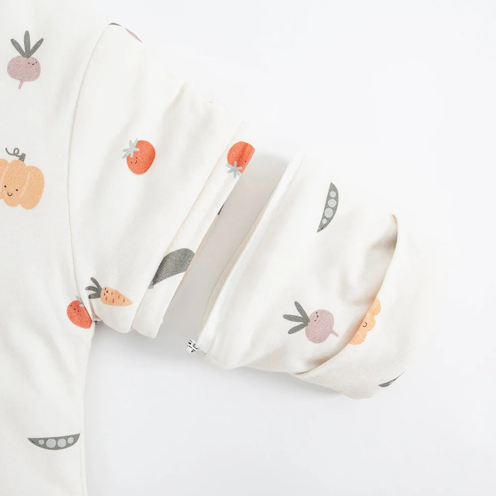 0-24 Months Baby Sleeping Bag With Removeable Sleeves Anti-Kick Blanket Wearable Baby Sleepsacks Beige Printed For Girls Boys