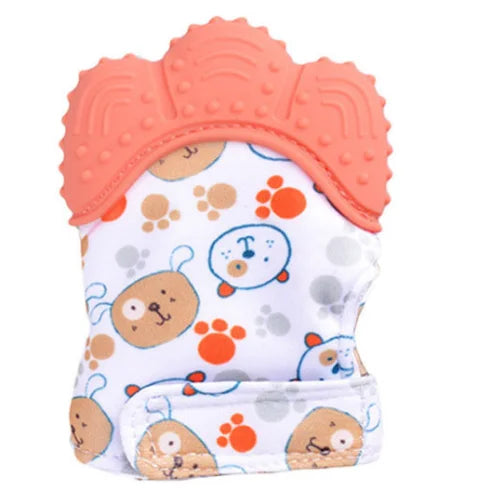 Food Grade Silicone Gloves Baby Teether Gloves Anti Eating Hand Teething Chewing Prevent Scratches Glove Toys Mitten Pain Relief