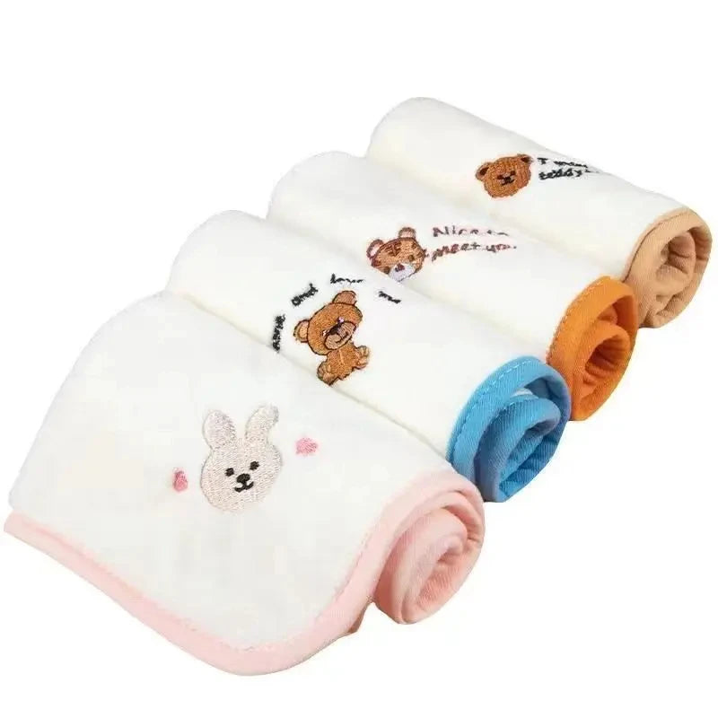 5pcs Baby Towel Set Soft Skin Friendly Drool Towel for Newborn Items Coral Fleece Absorbent Baby Squares Face Towel 25x25cm