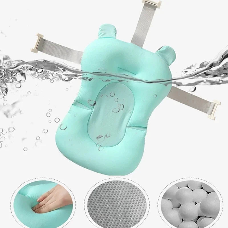 Adjustable Baby Bath Support Cushion Baby Bathtub Mat Newborn Comfortable Floating Safety Water Mat Foldable