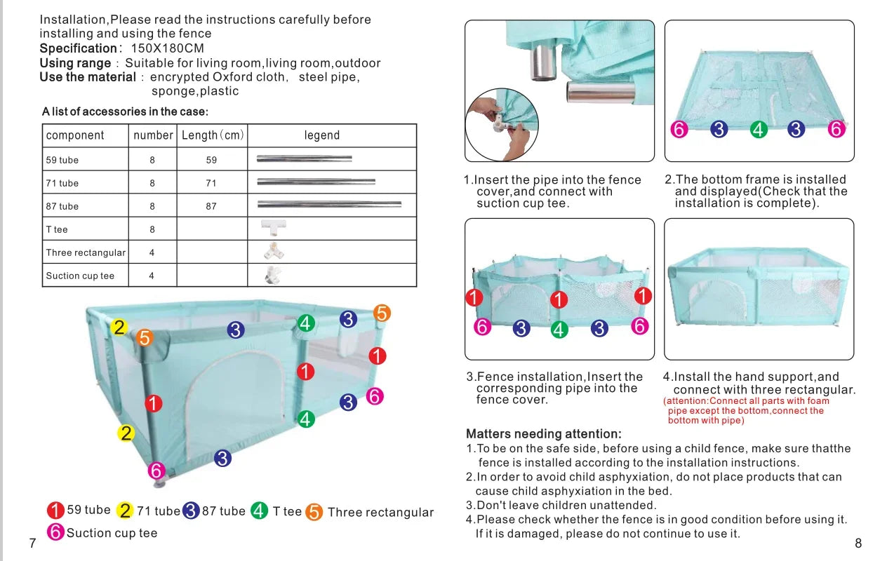 IMBABY Baby Playpen Indoor Baby Playground Large Playpen for Children Safety Protective Barrier Fence Waterproof Game Playpen