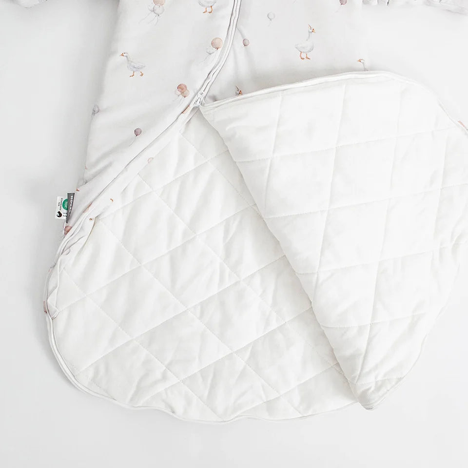 0-24 Months Baby Sleeping Bag With Removeable Sleeves Anti-Kick Blanket Wearable Baby Sleepsacks Beige Printed For Girls Boys