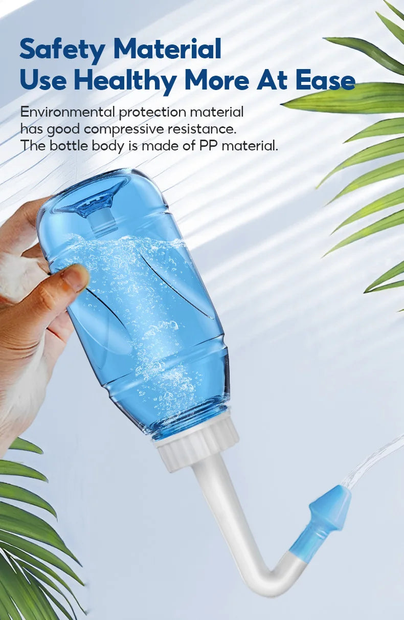 MAMIJOY 300ML Nasal Irrigator Nasal Rinse Bottle Nasal Wash Cleaner Nose Protector Avoid Allergic Rhinitis Adults Children Neti