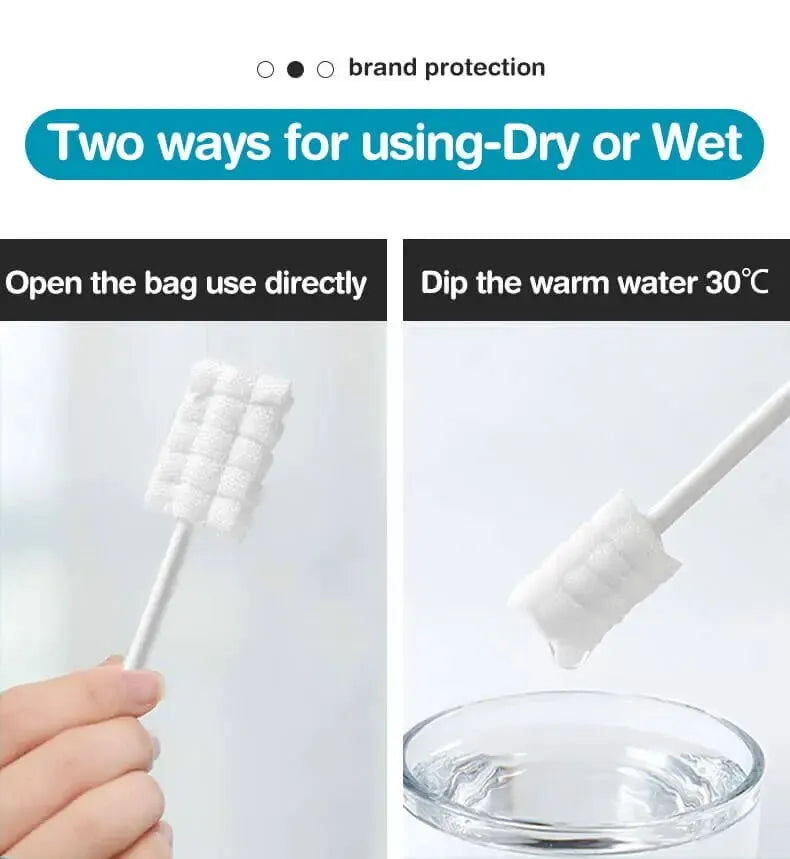 30/60pcs Baby Oral Cleaning Stick Disposable Cleaner Milk Teeth Gauze Toothbrush Baby Tongue Washing For Newborn Oral Care