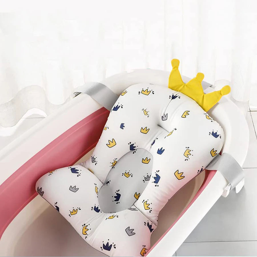 Adjustable Baby Bath Support Cushion Baby Bathtub Mat Newborn Comfortable Floating Safety Water Mat Foldable