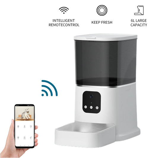 Iseebiz 3L Automatic Pet Feeder With Voice Record Pets Food Bowl For Medium Small Dog Cat LCD Screen Dispensers 4 Times One Day