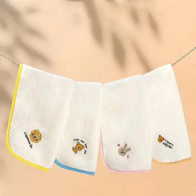 5pcs Baby Towel Set Soft Skin Friendly Drool Towel for Newborn Items Coral Fleece Absorbent Baby Squares Face Towel 25x25cm