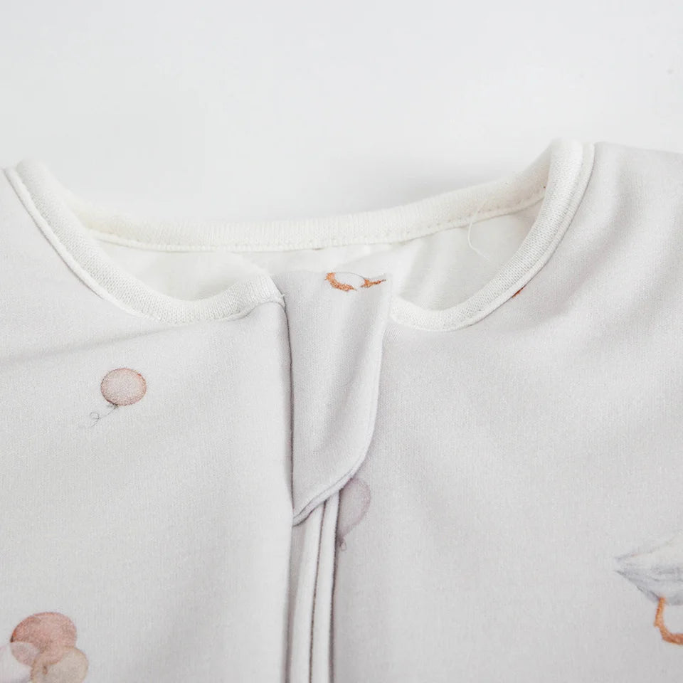 0-24 Months Baby Sleeping Bag With Removeable Sleeves Anti-Kick Blanket Wearable Baby Sleepsacks Beige Printed For Girls Boys
