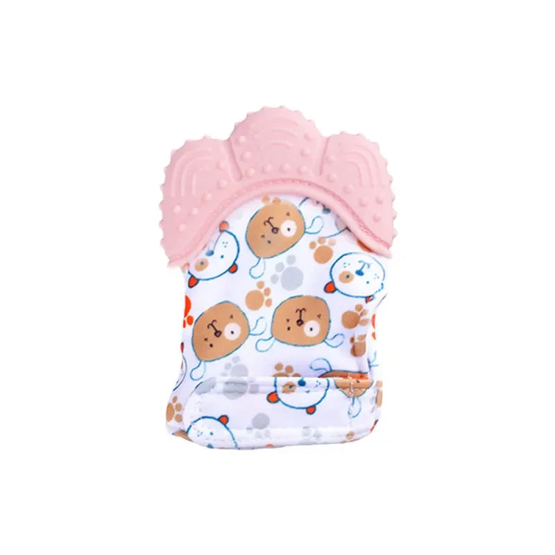 Food Grade Silicone Gloves Baby Teether Gloves Anti Eating Hand Teething Chewing Prevent Scratches Glove Toys Mitten Pain Relief