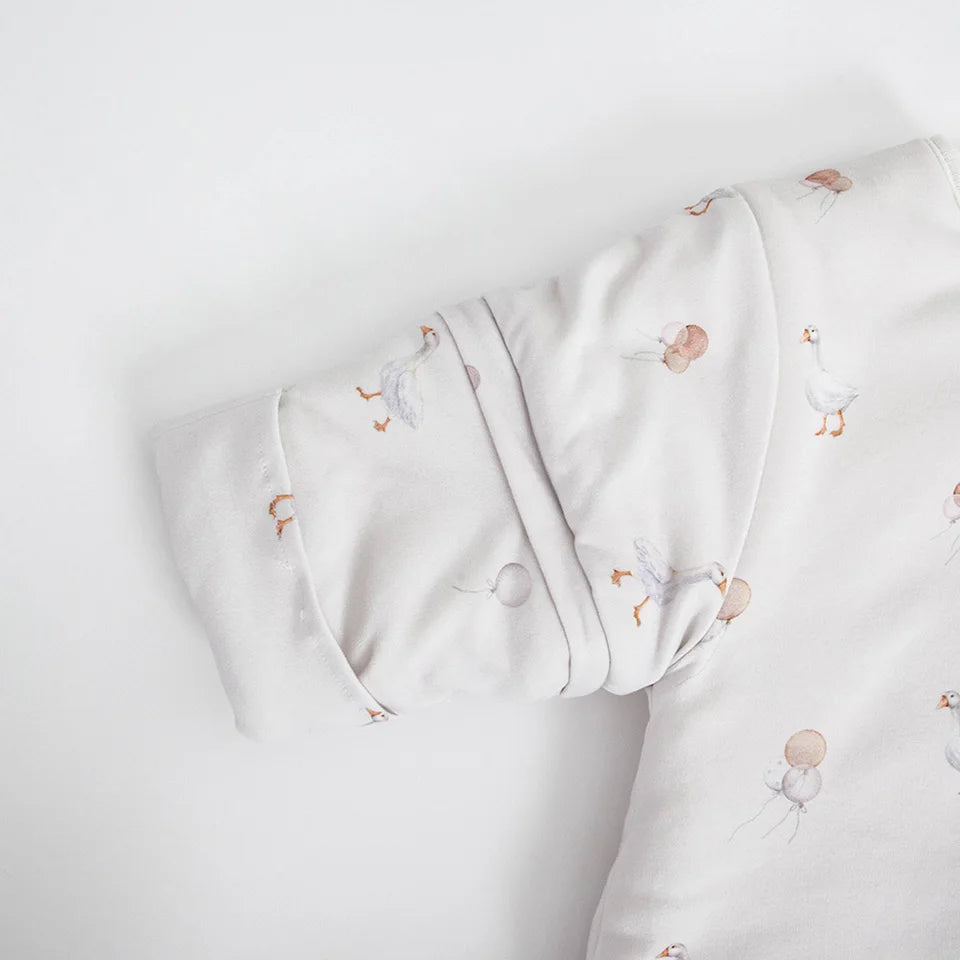 0-24 Months Baby Sleeping Bag With Removeable Sleeves Anti-Kick Blanket Wearable Baby Sleepsacks Beige Printed For Girls Boys